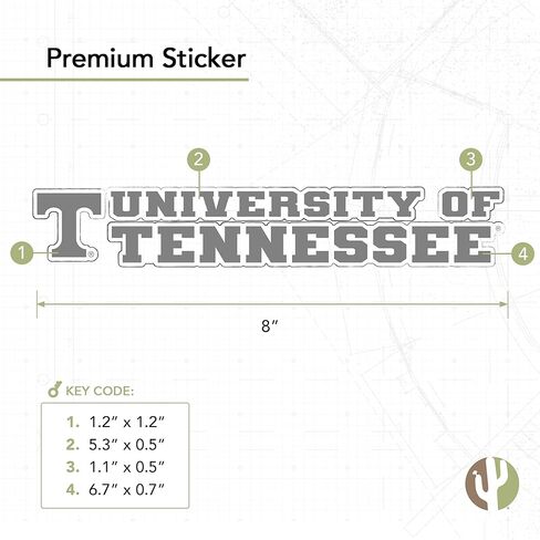ملصق جامعة تينيسي صبار الصحراء UT Vols Volunteers اسم الشعار ملصق حائط من الفينيل‏ للكمبيوتر المحمول زجاجة ماء سجل قصاصات السيارة (ملصق 8 بوصة) in Saudi Arabia