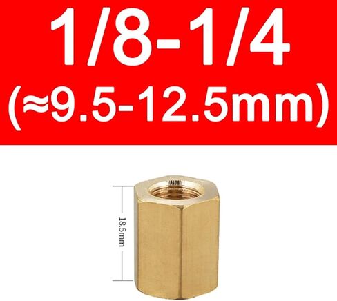 1PCS Brass Pipe Fitting Copper Hose Hex Coupling Coupler Fast Connetor Female Thread 1/8" 1/4" 3/8" 1/2" 3/4" For Water Fuel Gas(01-02) in Kuwait