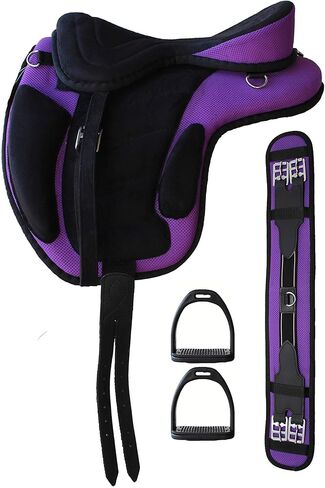 15" English Horse Polo Synthetic Treeless Saddle Stirrups 80201PR in Saudi Arabia