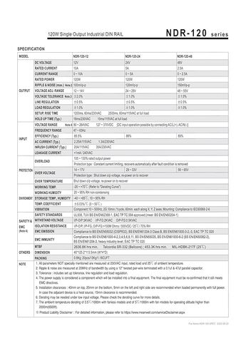 NDR-120-48 120W Single Output Industrial DIN Rail NDR-120 48V 2.5A in Kuwait