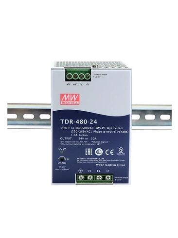 TDR-480-24 480W سكة DIN صناعية ثلاثية الطور مع وظيفة PFC TDR-480 24V 20A in Saudi Arabia