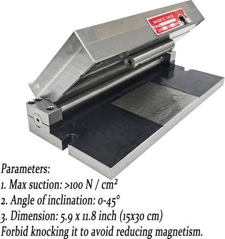 6x6 Inch Magnetic Sine Plate Rectangular Magnetic Chuck Fine Pole Permanent Magnet Sucker with 0-45 Degree Dip Angle for Grinding Milling Machine Lathe in Saudi Arabia