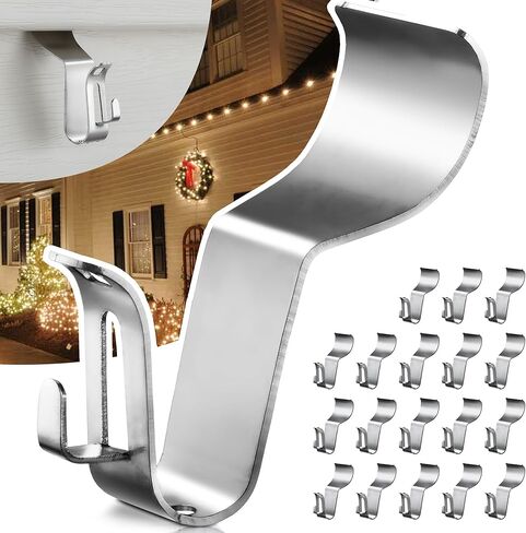 Vinyl Siding Hooks, (10 Pack) Heavy Duty Siding Hooks for Hanging Outdoor Lights, No Hole Siding Clips Holds Up to 13lbs with Double Clips, Wall Hooks for Porch Patio Wreath Decor, Plant Hangers in Saudi Arabia