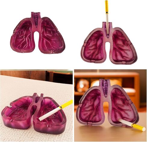 منفضة سجائر إبداعية على شكل الرئة البشرية مصنوعة من الراتنج، ملمس ناعم يحمل السجائر والرماد لعشاق الفن in Kuwait