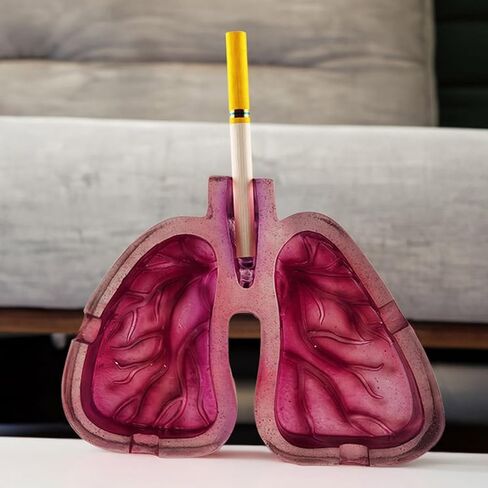 منفضة سجائر إبداعية على شكل الرئة البشرية مصنوعة من الراتنج، ملمس ناعم يحمل السجائر والرماد لعشاق الفن in Kuwait