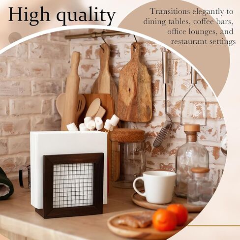 Kathfly Farmhouse Wooden Napkin Holder for Tables, Rustic Napkin Holder Dispenser for Kitchen Dining Country Decor for Counter, 5.5 x 3 x 5.5 in Saudi Arabia
