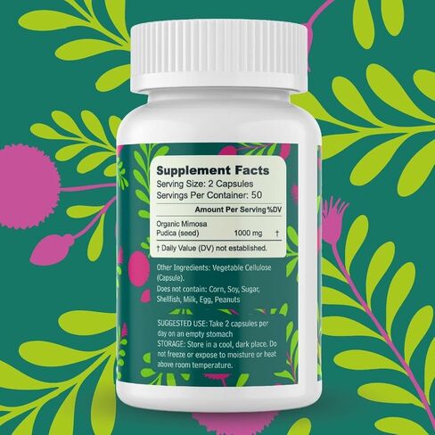 Mimosa Pudica Seed Capsules 1000mg – Natural Digestive Support – Gluten-Free, Non-GMO – 100 Caps – Plant-Based Supplement in Saudi Arabia