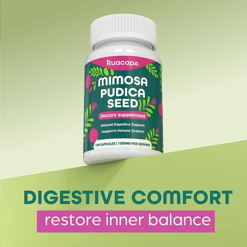 Mimosa Pudica Seed Capsules 1000mg – Natural Digestive Support – Gluten-Free, Non-GMO – 100 Caps – Plant-Based Supplement in Saudi Arabia