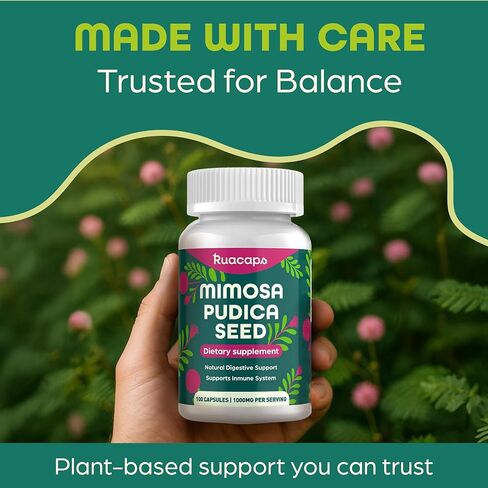 Mimosa Pudica Seed Capsules 1000mg – Natural Digestive Support – Gluten-Free, Non-GMO – 100 Caps – Plant-Based Supplement in Saudi Arabia