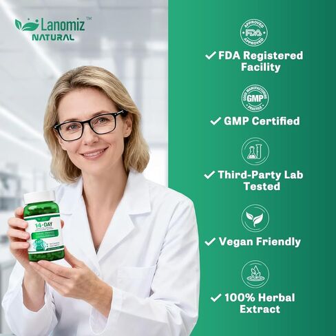 14DAY Appetite & Craving Control Gut Health Complex Featuring Delayed-Release Probiotics & White Kidney Bean Extract 5-HTP(5-hydroxytryptophan) 60 Vegetarian Capsules in Saudi Arabia