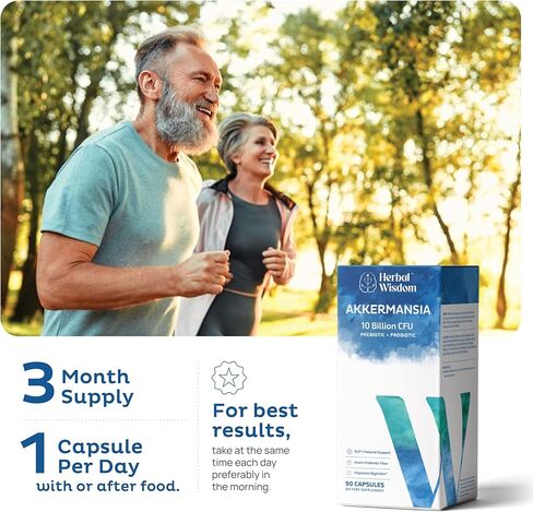 Akkermansia Probiotic 10 Billion CFU - Advanced GLP-1 Support, Probiotic+Prebiotic | for Gut & Metabolism Support - No Bloating | with Inulin & Triphala | (90 Capsules - 3 Month Supply) in Saudi Arabia
