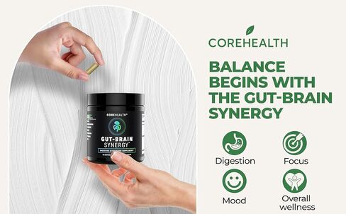 Gut-Brain Synergy Probiotic & Nootropic – 30Billion CFU Psychobiotic + Prebiotic with Ashwagandha, L-Theanine & Zinc for Gut Health, Mood Support, Stress Relief, Bloating Relief & Brain Focus & Memory in Saudi Arabia