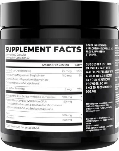 Gut-Brain Synergy Probiotic & Nootropic – 30Billion CFU Psychobiotic + Prebiotic with Ashwagandha, L-Theanine & Zinc for Gut Health, Mood Support, Stress Relief, Bloating Relief & Brain Focus & Memory in Saudi Arabia