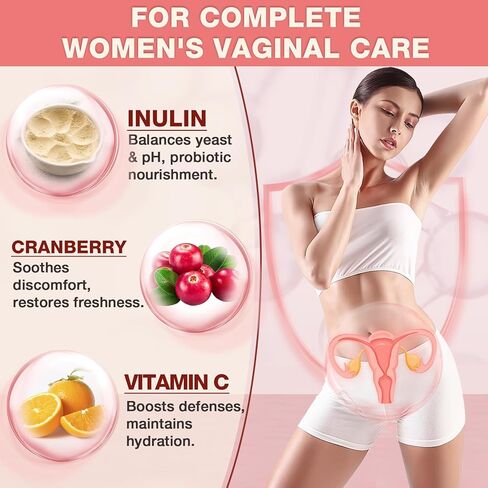 NATURE TARGET Vaginal Probiotics for Women, pH Balance for Women with Probiotic, Prebiotics, Cranberry & Vitamin C, Support Odor Control, Flora Balance, Urinary & Digestive Health, 90 Vegan Capsules in Saudi Arabia