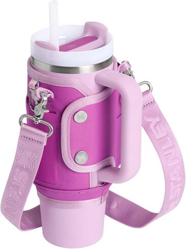 STANLEY All Day Quencher Carry All for 30 oz Tumbler with Handle | Crossbody Bag with Phone Holder Pocket, Card Sleeve & Detachable Strap | Water Bottle Carrier Bag | BPA-Free | Dark Blossom in Saudi Arabia