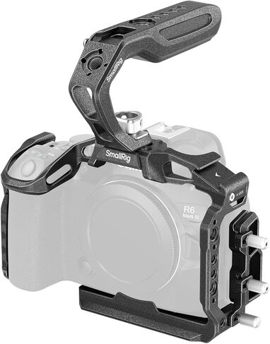 مجموعة SMALLRIG R6 Mark III / R6 Mark II Cage "Black Mamba" المحمولة لكاميرات Canon مع مقبض علوي، قفص كامل، مشبك كابل لـ HDMI وUSB-C - 5960 in Kuwait
