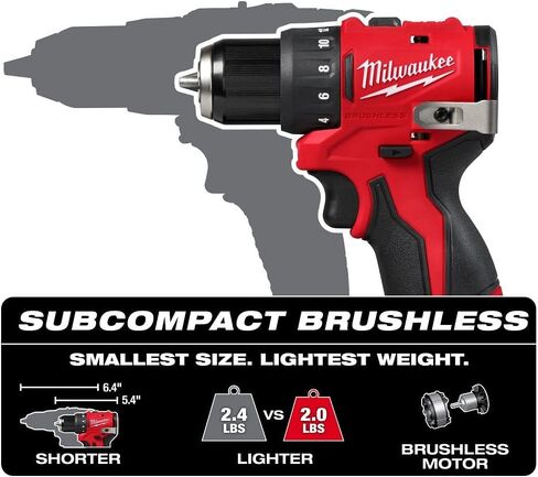 ميلووكي اليكتريك - M12 SUBCOMPACT BRUSHLESS 3/8 بوصة طقم الحفر/السائق in Saudi Arabia