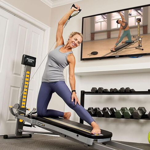 Total Gym Fit Anniversary Edition, Incline Bodyweight Training Home Exercise Machine w/ Upper Body System, 14 Levels of Resistance & XL Squat Stand in Kuwait