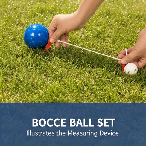 Bocce Ball Set 90mm (Regulation Size & Weight), 8 Resin Bochi Balls, Includes Pallino, Carrying Bag & Measuring Rope, Outdoor Sports Game for Family Backyard, Lawn, Cour t& Beach (2-8 Players) in Saudi Arabia
