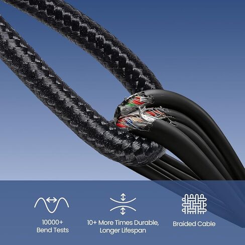 XLR أنثى إلى 1/4، TRS (6.35 مم) إلى XLR كابل مضفر من النايلون بطول 3 أقدام موصلات مطلية بالذهب لمكبرات الصوت، والخلاطات، ومكبرات الصوت النشطة - 3 أقدام، عبوة واحدة in Kuwait