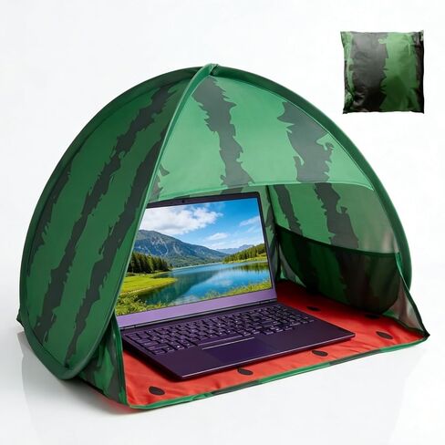 ظل أشعة الشمس المحمولة للعمل في الخارج - تصل إلى 18 "UV Shield & Sun Tent | غطاء كمبيوتر في الهواء الطلق قابل للطي مع تقليل وهج | يناسب معظم أجهزة الكمبيوتر المحمولة (أسود) in Kuwait