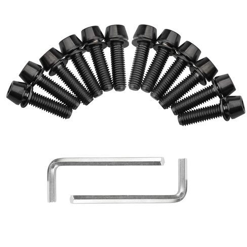 12 PCS Titanium Screw Allen Hex M5*18MM Handle Stems of Bicycle, Bike Bolts Original Bolts, Bicycle Screws Allen Hex Socket Head, Bicycle Stem Screw for Bicycle Stem Parts Black in Saudi Arabia