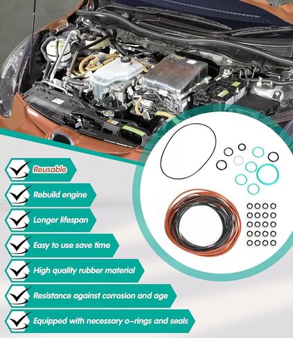 لـ 1986-2002 Mazda RX-7 13B مجموعة حلقات دائرية لإعادة بناء المحرك - مجموعة سدادات دائرية مطاطية قابلة لإعادة الاستخدام لإصلاح المحرك الدوار، متوافقة مع محرك Mazda Rotary 13B in Kuwait