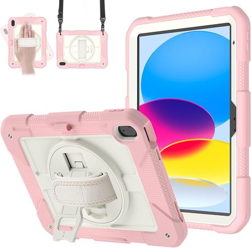 حالة Menzo لـ iPad A16 11th 11 بوصة 2025 ، iPad 10th Gen 2022 10.9 بوصة ، 360 درجة ، حامل قلم رصاص مدمج ، حزام مريح اليد والكتف ، مقاوم للصدمات متين ، أسود in Kuwait