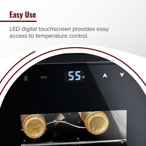 Wine Enthusiast 6-Bottle Countertop Wine Cooler – Compact Mini Fridge for Kitchen or Bedroom with 3 Shelves, Energy-Efficient Cooling, Adjustable Digital Temperature Control in Saudi Arabia