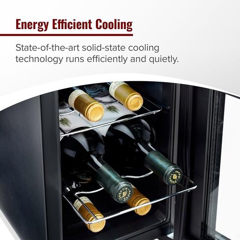 Wine Enthusiast 6-Bottle Countertop Wine Cooler – Compact Mini Fridge for Kitchen or Bedroom with 3 Shelves, Energy-Efficient Cooling, Adjustable Digital Temperature Control in Saudi Arabia