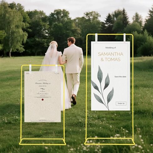 حامل لافتة ترحيب الزفاف، حامل لافتة زفاف قابل للتعديل، حامل حامل عالي التحمل مقاس 68 بوصة × 30 بوصة × 20 بوصة، مرحبًا بكم في حامل لافتة الزفاف الخاص بنا مع 4 أشرطة تعليق جلدية لحامل الملصقات، واقف على الأرض (أبيض) in Kuwait