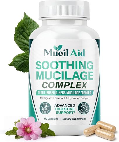Digestive Support Capsules 90 Count - Soothing Plant Mucilage Complex for Daily Gut Comfort & Stool Consistency - 2000mg Herbal Matrix with Slippery Elm & Marshmallow Root - Vegan in Saudi Arabia
