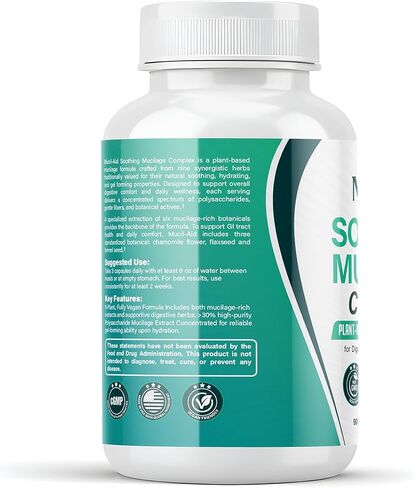 Digestive Support Capsules 90 Count - Soothing Plant Mucilage Complex for Daily Gut Comfort & Stool Consistency - 2000mg Herbal Matrix with Slippery Elm & Marshmallow Root - Vegan in Saudi Arabia