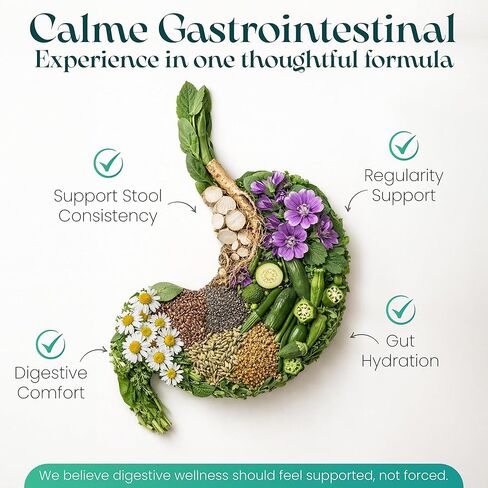 Digestive Support Capsules 90 Count - Soothing Plant Mucilage Complex for Daily Gut Comfort & Stool Consistency - 2000mg Herbal Matrix with Slippery Elm & Marshmallow Root - Vegan in Saudi Arabia