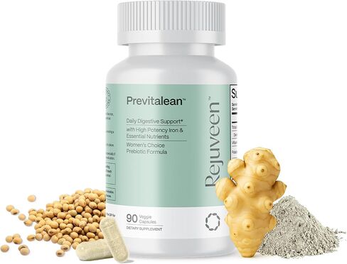 Previtalean | Prebiotic Fiber Supplement for Women | Supports Gut Health & Red Blood Cell Production | Contains Highly Bioavailable Iron, Folate & Vitamin B12 | 90 Ct, 30 Servings in Saudi Arabia