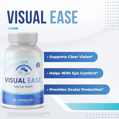 سهولة الرؤية - مكمل فيتامين العين مع اللوتين والزياكسانثين والتوت وفيتامين A C E والزنك - تركيبة غير معدلة وراثيًا - صنع في الولايات المتحدة الأمريكية - 60 كبسولة، 60 وجبة، كمية تكفي لمدة شهر واحد in Kuwait