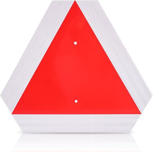 2026 Upgraded Glow in The Dark Slow Moving Vehicle Sign, Aluminum Slow Moving Vehicle Triangle Signs, Suitable for Vehicles, Golf carts, Tractors, And Other Outdoor Accessories (White) in Saudi Arabia