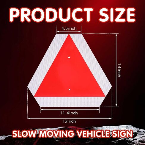 2026 Upgraded Glow in The Dark Slow Moving Vehicle Sign, Aluminum Slow Moving Vehicle Triangle Signs, Suitable for Vehicles, Golf carts, Tractors, And Other Outdoor Accessories (White) in Saudi Arabia