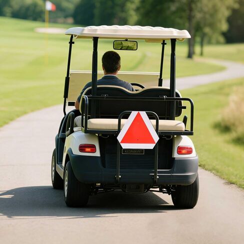 2026 Upgraded Glow in The Dark Slow Moving Vehicle Sign, Aluminum Slow Moving Vehicle Triangle Signs, Suitable for Vehicles, Golf carts, Tractors, And Other Outdoor Accessories (White) in Saudi Arabia