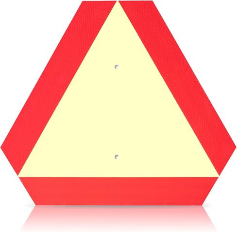 2026 Upgraded Glow in The Dark Slow Moving Vehicle Sign, Aluminum Slow Moving Vehicle Triangle Signs, Suitable for Vehicles, Golf carts, Tractors, And Other Outdoor Accessories (White) in Saudi Arabia