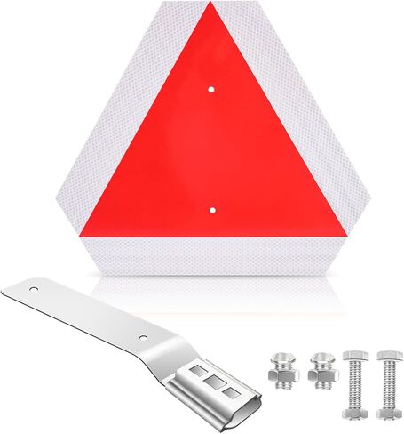 2026 Upgraded Glow in The Dark Slow Moving Vehicle Sign, Aluminum Slow Moving Vehicle Triangle Signs, Suitable for Vehicles, Golf carts, Tractors, And Other Outdoor Accessories (White) in Saudi Arabia