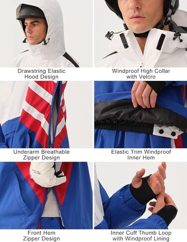 GSOU SNOW Men's Baggy Snowboard Jackets Waterproof Ski Jacket Women Insulated Pullover 2L Snow Coat in Kuwait