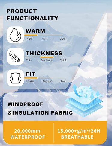 GSOU SNOW Men's Baggy Snowboard Jackets Waterproof Ski Jacket Women Insulated Pullover 2L Snow Coat in Kuwait