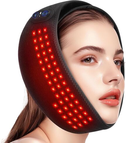 Cordless TMJ Heating Pad with Red Light, Jaw Heating Pad, TMJ Heat Pad, TMJ Facial Heating Wrap, 660nm, 3 Heating Levels & Timed Auto-Off, Rechargeable 5000mAh Battery in Kuwait