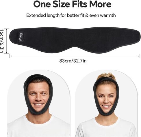 Cordless TMJ Heating Pad with Red Light, Jaw Heating Pad, TMJ Heat Pad, TMJ Facial Heating Wrap, 660nm, 3 Heating Levels & Timed Auto-Off, Rechargeable 5000mAh Battery in Kuwait