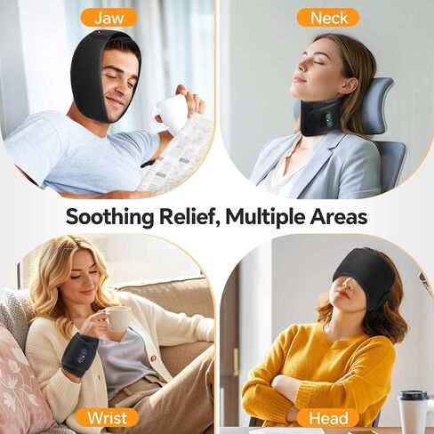 Cordless TMJ Heating Pad with Red Light, Jaw Heating Pad, TMJ Heat Pad, TMJ Facial Heating Wrap, 660nm, 3 Heating Levels & Timed Auto-Off, Rechargeable 5000mAh Battery in Kuwait