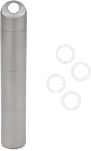 Titanium Pill Holder Keychain for Travel, Waterproof Pill Case Organizer with Silicone Sleeve, Portable Metal Medicine Container Bottle with Detachable Layers for EDC, Men, Women (L 3 Layer) in Saudi Arabia