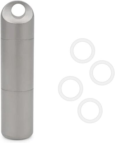 Titanium Pill Holder Keychain for Travel, Waterproof Pill Case Organizer with Silicone Sleeve, Portable Metal Medicine Container Bottle with Detachable Layers for EDC, Men, Women (L 3 Layer) in Saudi Arabia