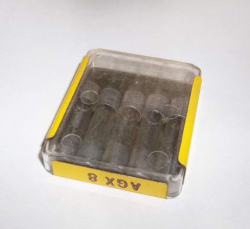 Bussmann AGX-8 AGX Series Fuse, Fast Acting, 8 Amp, 250V, Glass Tube, 1/4" x 1" (Pack of 5) in Saudi Arabia