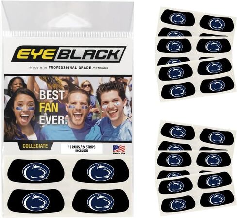ملصق EyeBlack للرياضات الجماعية للكلية/الجامعة تحت العين للمشجعين الخارقين - حفلة كرة القدم الخلفية، لعبة البطولة، التصفيات، معركة التنافس - 24 شريطًا/12 زوجًا in Kuwait